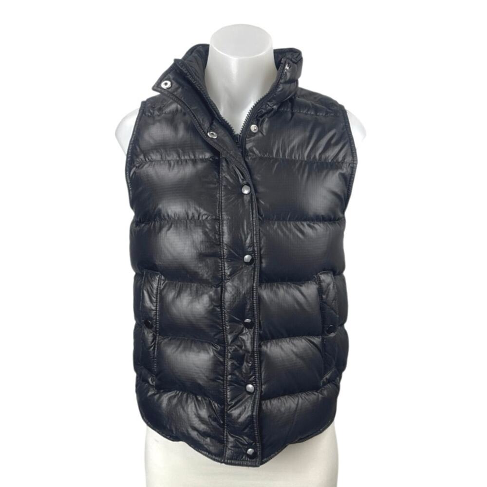 J.Crew Women's Black Insulated Down Zip Up Puffer Quilted Coat Vest Jacket XS